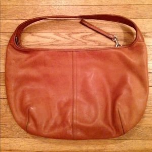 Vintage Coach Tan Leather Saddlebag